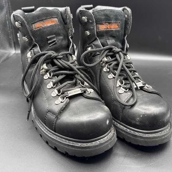 Harley-Davidson Men’s Dipstick Leather Motorcycle Work Boots Size 10 Wide Black